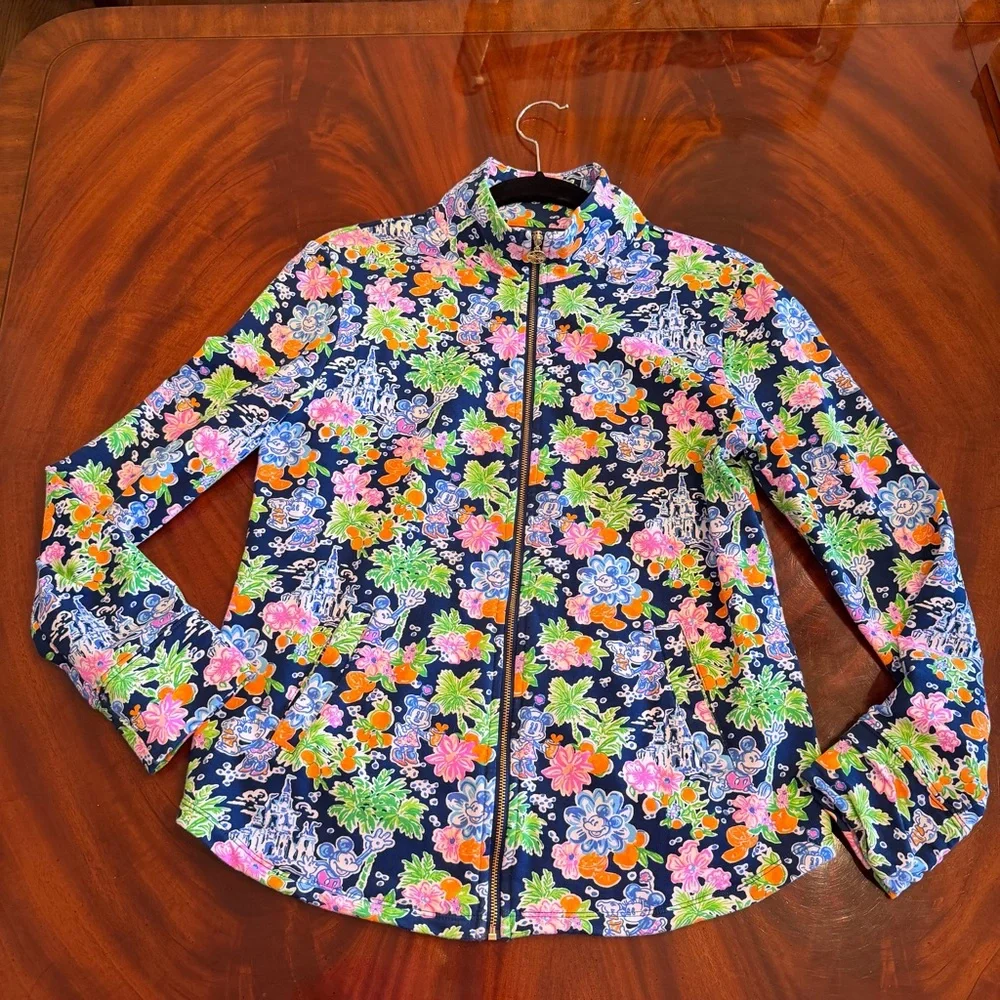 NEW Lilly Pulitzer x Disney Leona Zip Up Jacket Aegean Navy S